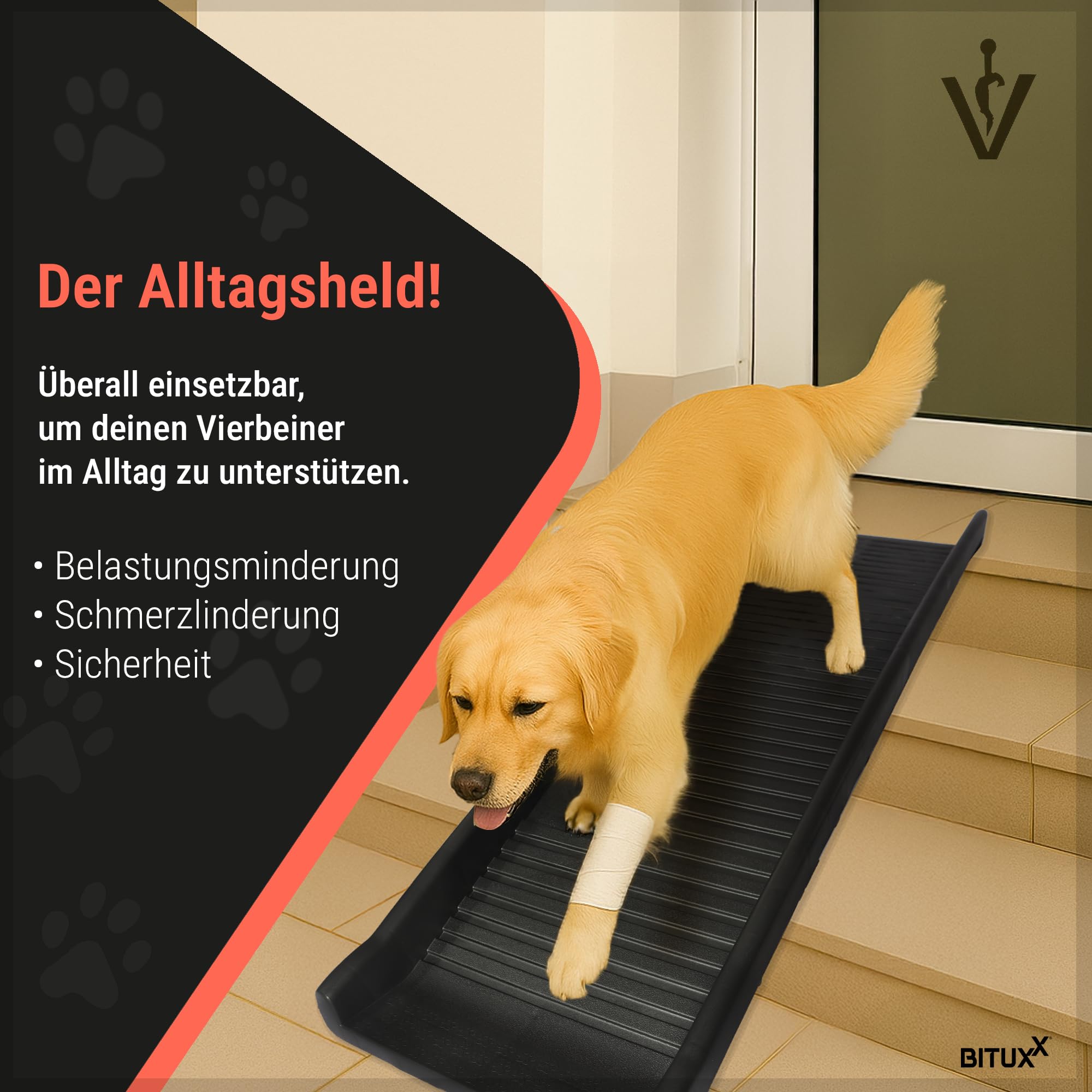 BITUXX® Hunderampe Hunde Einstiegshilfe Autorampe Hundetreppe Hundetransport Klappbar aus Kunststoff