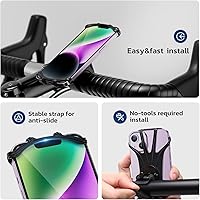 Vista 7 de VUP - Soporte de silicona para iPhone Xs/Xs Max/XR/X/ 8 Plus/ 8/7 Plus, Galaxy S8 Plus, Nexus, Nokia, LG, universal para manubrio