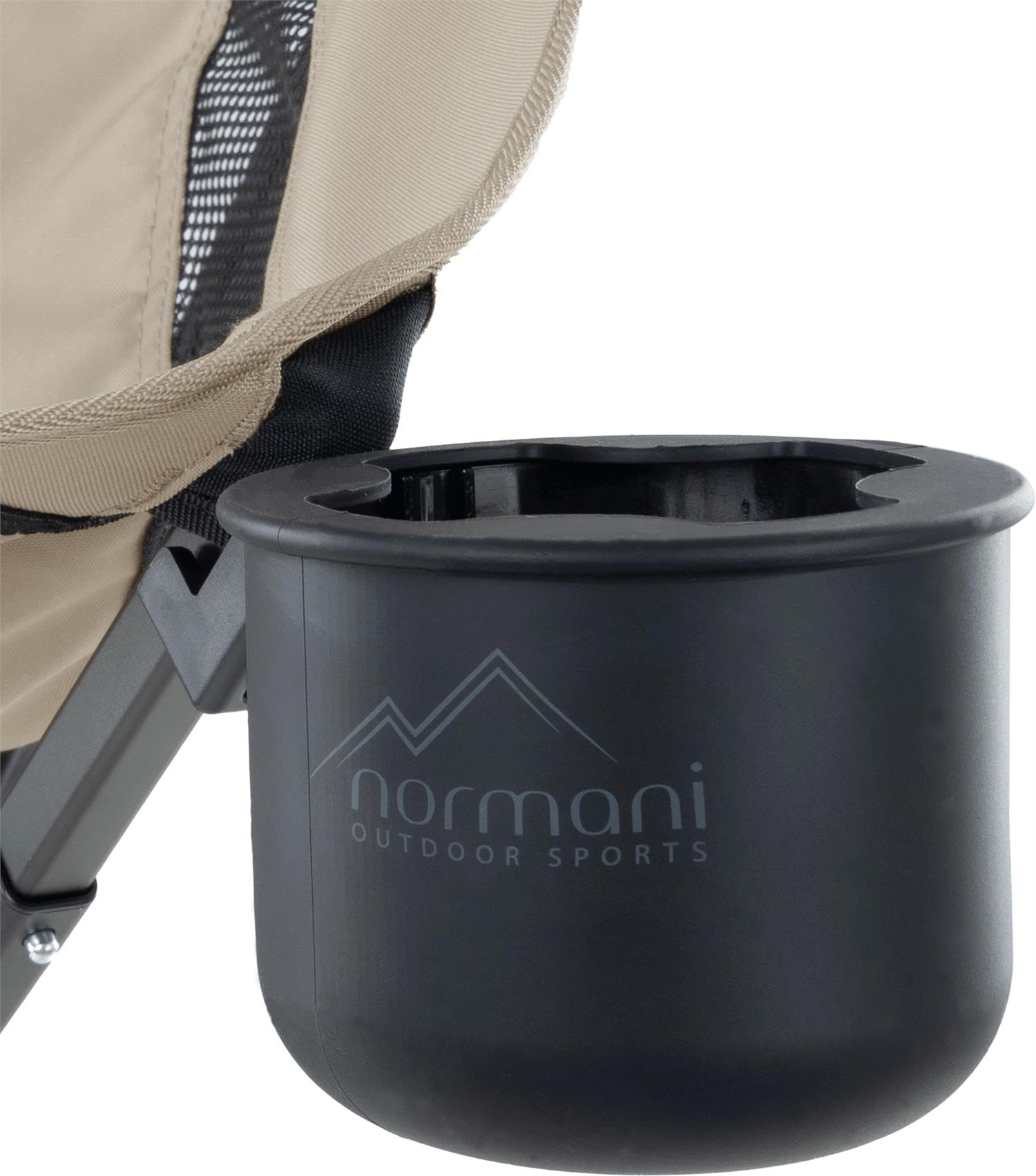 normani Leichter Camping Klappstuhl Angelstuhl - extra stabil mit Getränkehalter und kleinem Packmaß Grau-Beige OneSize
