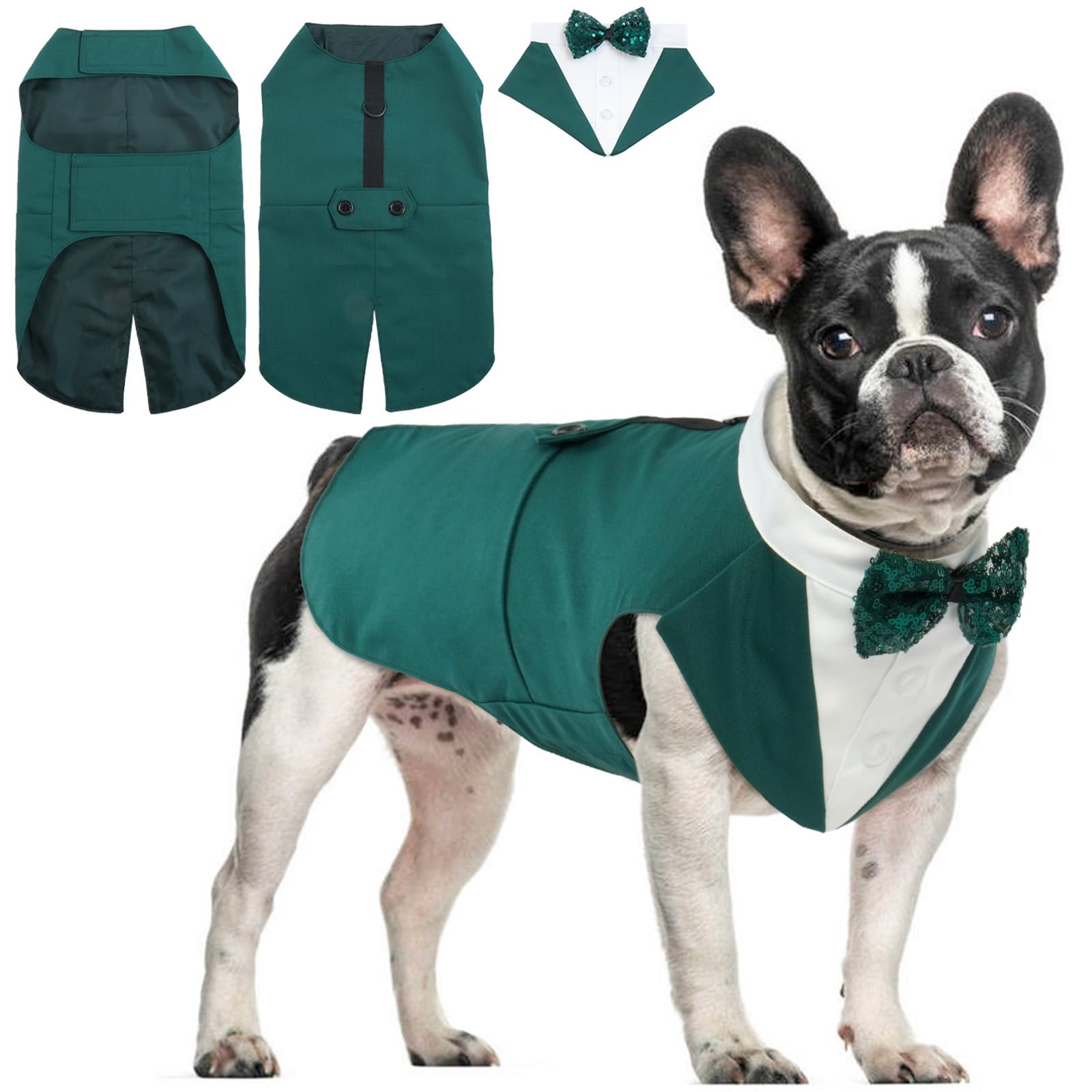 Pet Clothes Puppy Formal Shirt with Removable Bow Tie - Dog Tuxedo Costume for Small, Medium, Large Dogs - Perfect for Parties, Birthdays, Festivals — image 1