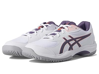 ASICS Kids Gel-Game GS (Little Kid/Big Kid) Kids Shoes White/Greyish Purple : 4.5 Big Kid M, Synthetic