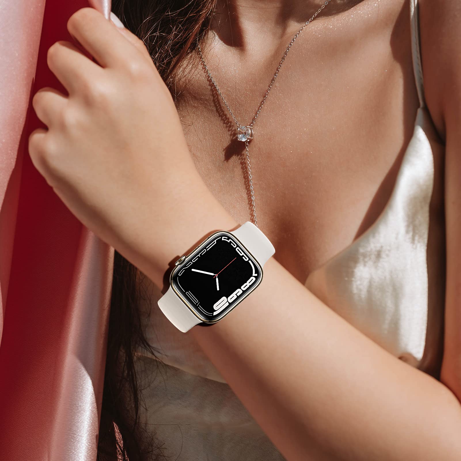 Sport Bands for Apple Watch Band 40mm 41mm 45mm 44mm 49mm iWatch band 38mm 42mm Women/Men,Soft Silicone Strap wristband for Apple watch series 9/8/7/6/5/4/3/2/SE/Ultra/Ultra 2 49 40 44 38 42 41 45 mm