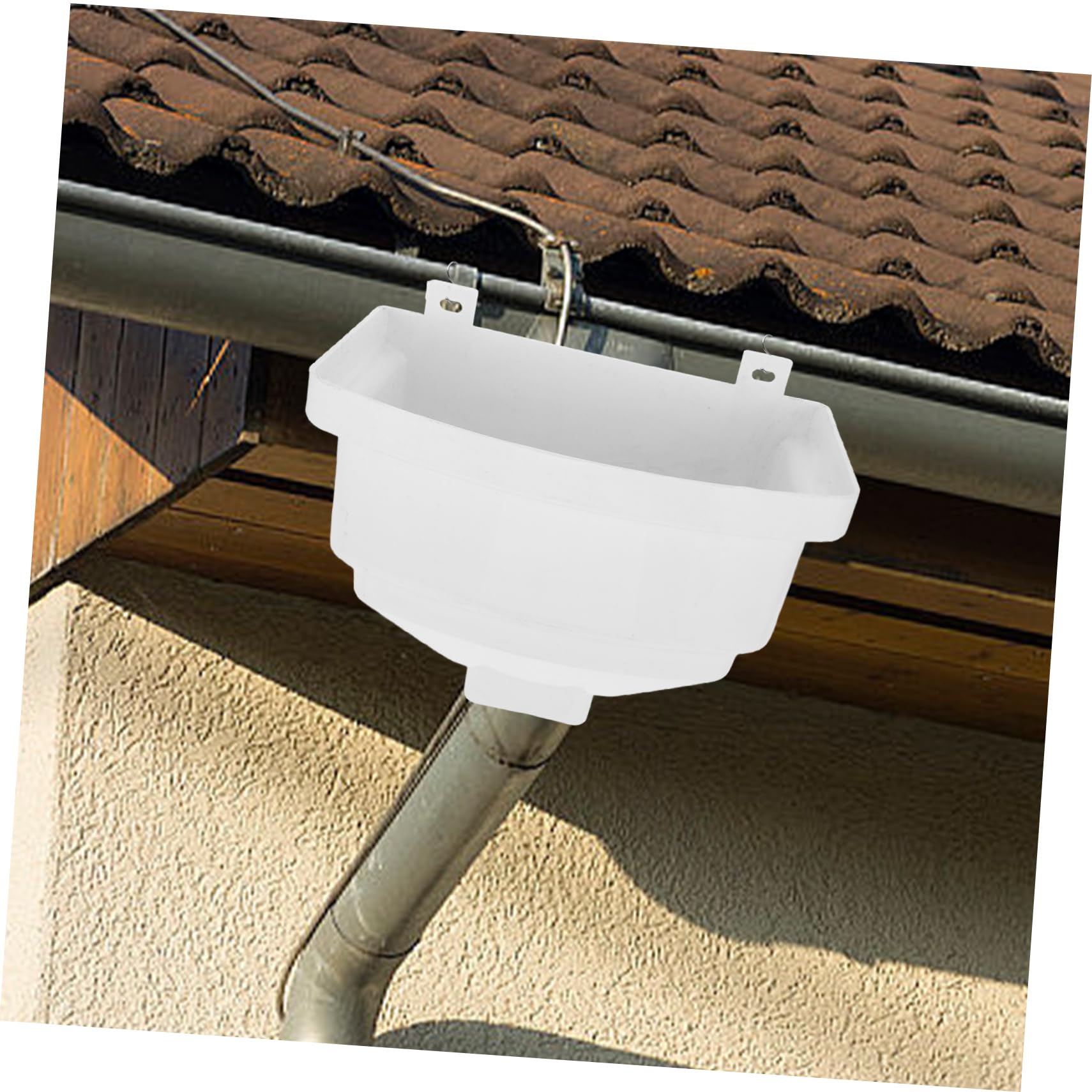 Conector de Bajante para Canalón de Agua de Lluvia PVC Blanco