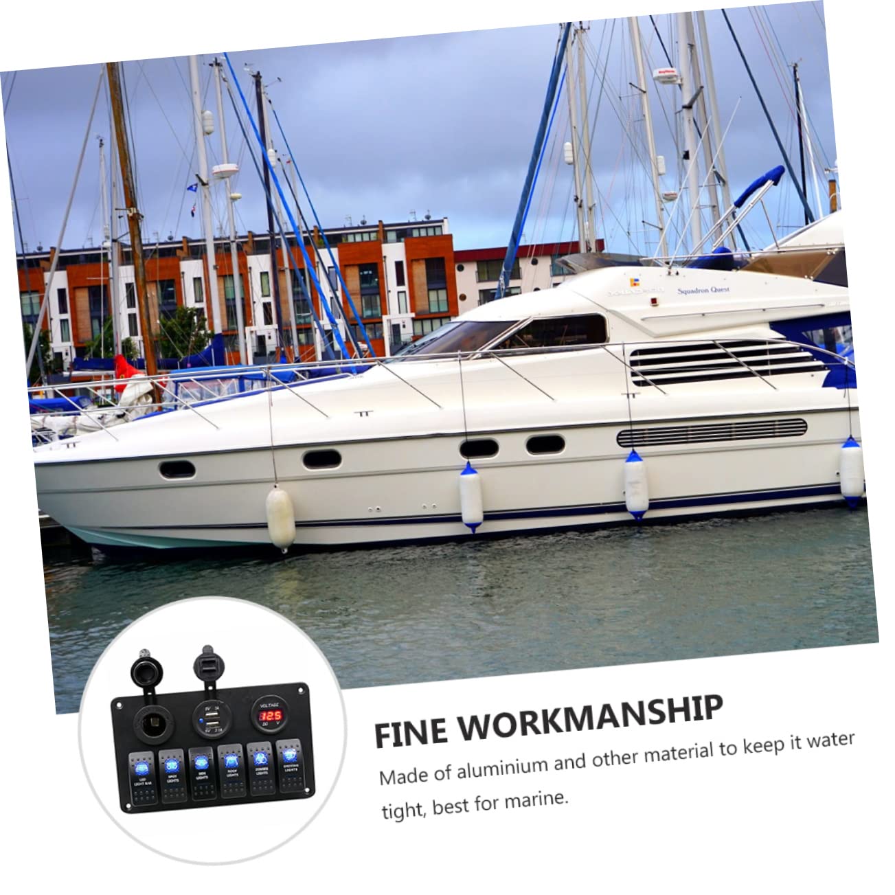 Marine Control Switch Panel 6-Position Toggle Switch for Boat and Yacht Upgraded Vehicle Control Supply for Automotive Use