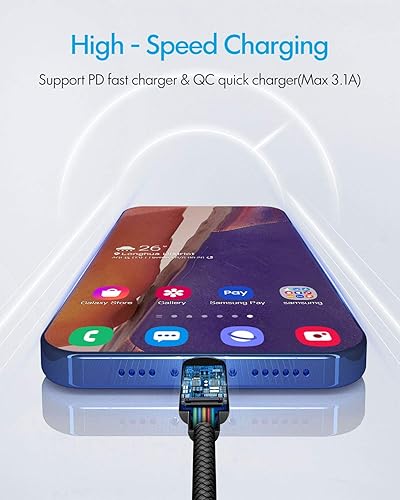 Miniatura 6 de CLEEFUN Cable USB C a USB C PD de 60 W para iPhone 1515 Pro15 Plus15 ProMax, cable de carga rápida tipo C trenzado compatible con Samsung Galaxy