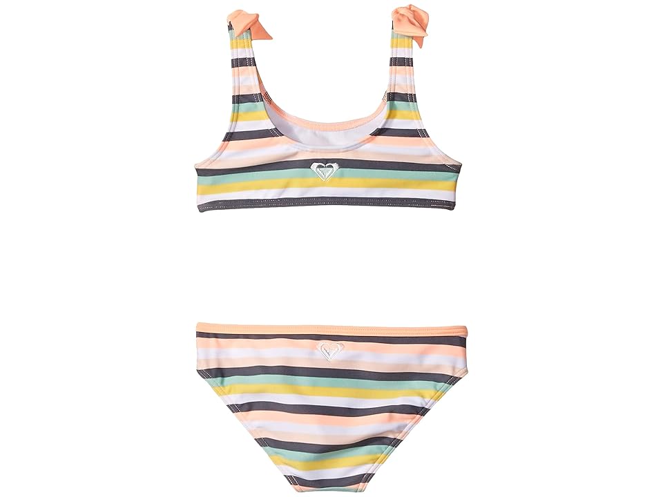 

Roxy Kids Let's Go Surfing Bra Swim Set (Toddler/Little Kids) (Salmon Candy Stripes) Girl's Swimwear Sets, Multi