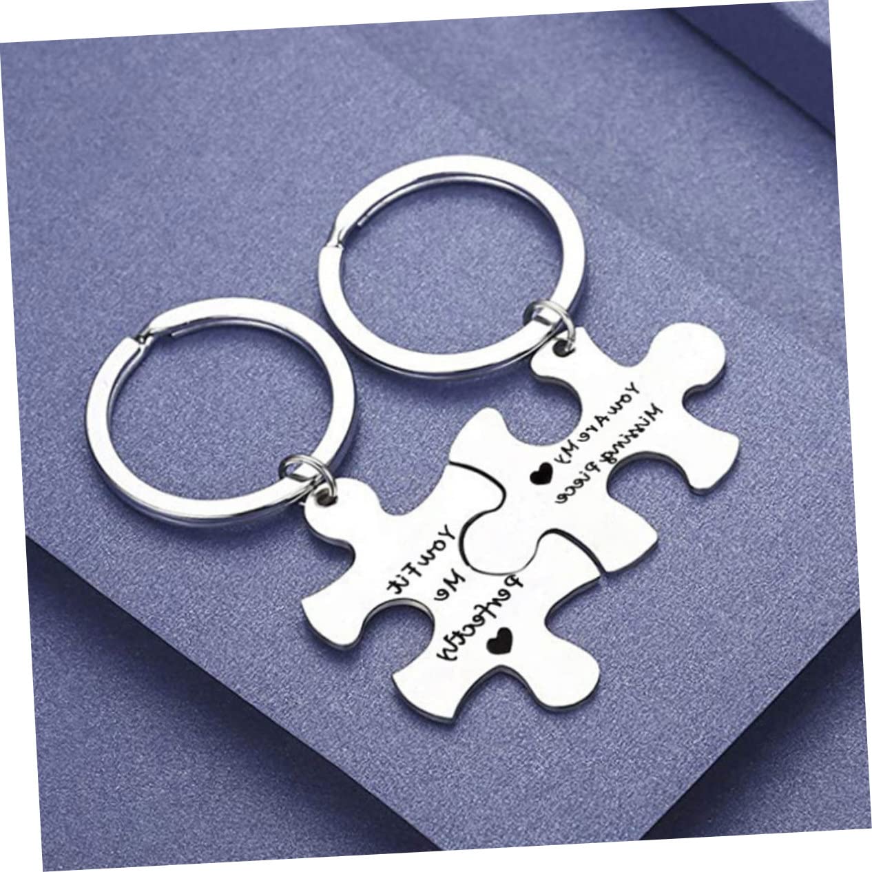 6piezas Llavero De Pareja De Acero Inoxidable Mensajes Grabados Llavero Decorativo Para Coches y Accesorios Para Aniversarios y San Valentín