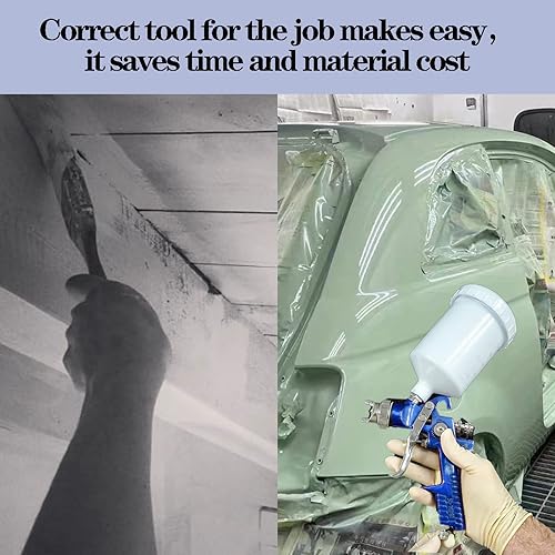 Miniatura 6 de HVLP - Kit de pistola de pintura para detalles automáticos, 600 cc, 1.41.70.079 in, regulador de aire, pistola pulverizadora de pintura automotriz