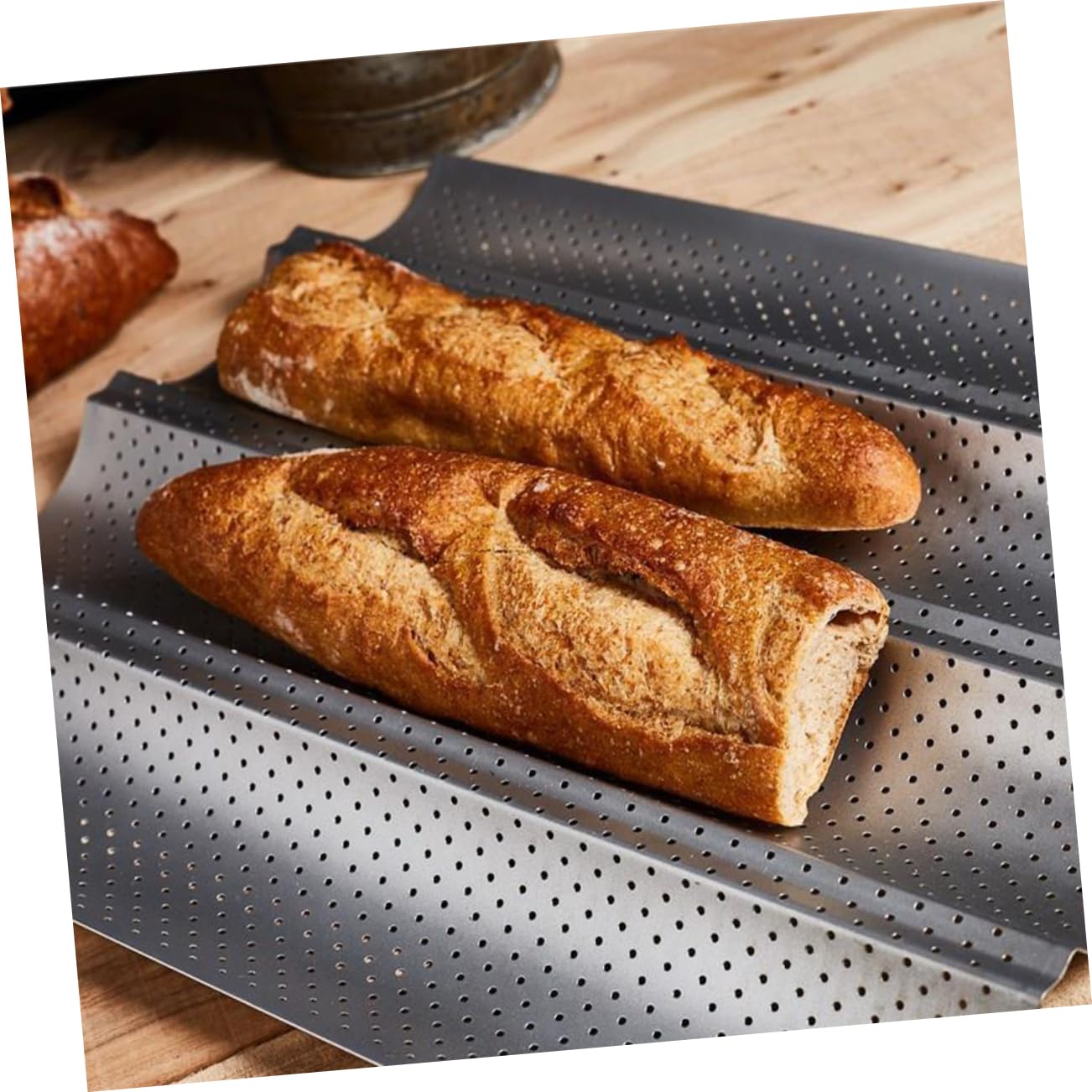 COLLBATH Französische Baguette Backform 1 Stück, Kohlenstoffstahl, Schwarz