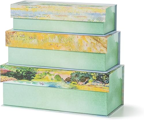 Miniatura 13 de Soul & Lane - Cajas de almacenamiento decorativas con tapa, juego de 3 cajas de cartón para decoración del hogar y documentos, organizadores de