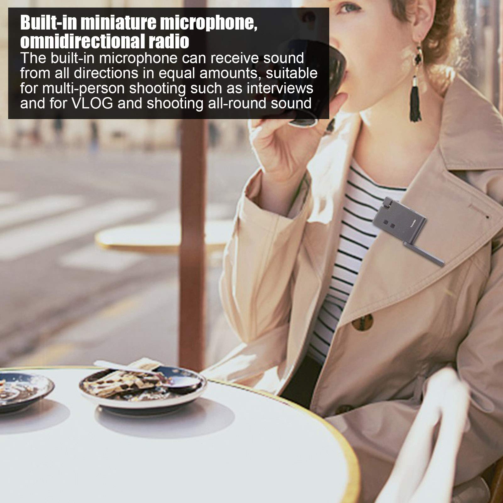Denash Microfono Hifi Wireless con Ricezione del Suono Onnidirezionale per Interviste, Vlog e Multi - per iOS/Boomx u U1 Kit Microfono