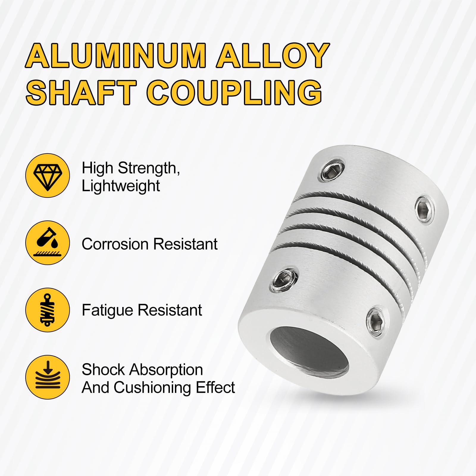 QUARKZMAN 4 Piezas Acoplamientos Flexibles De 7mm A 8mm Conector De Unión De Aleación De Aluminio Acoplamientos De Eje Flexible Para Motor De 3D Máquina CNC Motor Guía DIY D15 X L20mm
