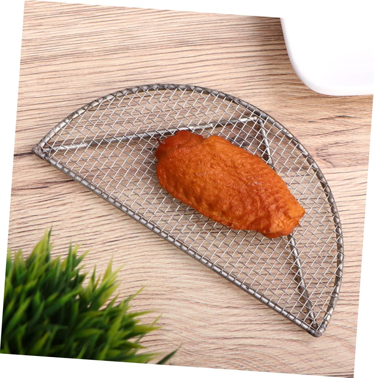 Veemoon Stainless Steel Charcoal Grill Basket - Semicircle Wire Mesh Cooking Grid for Grilling Vegetables - Shrimp & More Durable Non Stick Grill Mat for Barbecue Every Time image 3