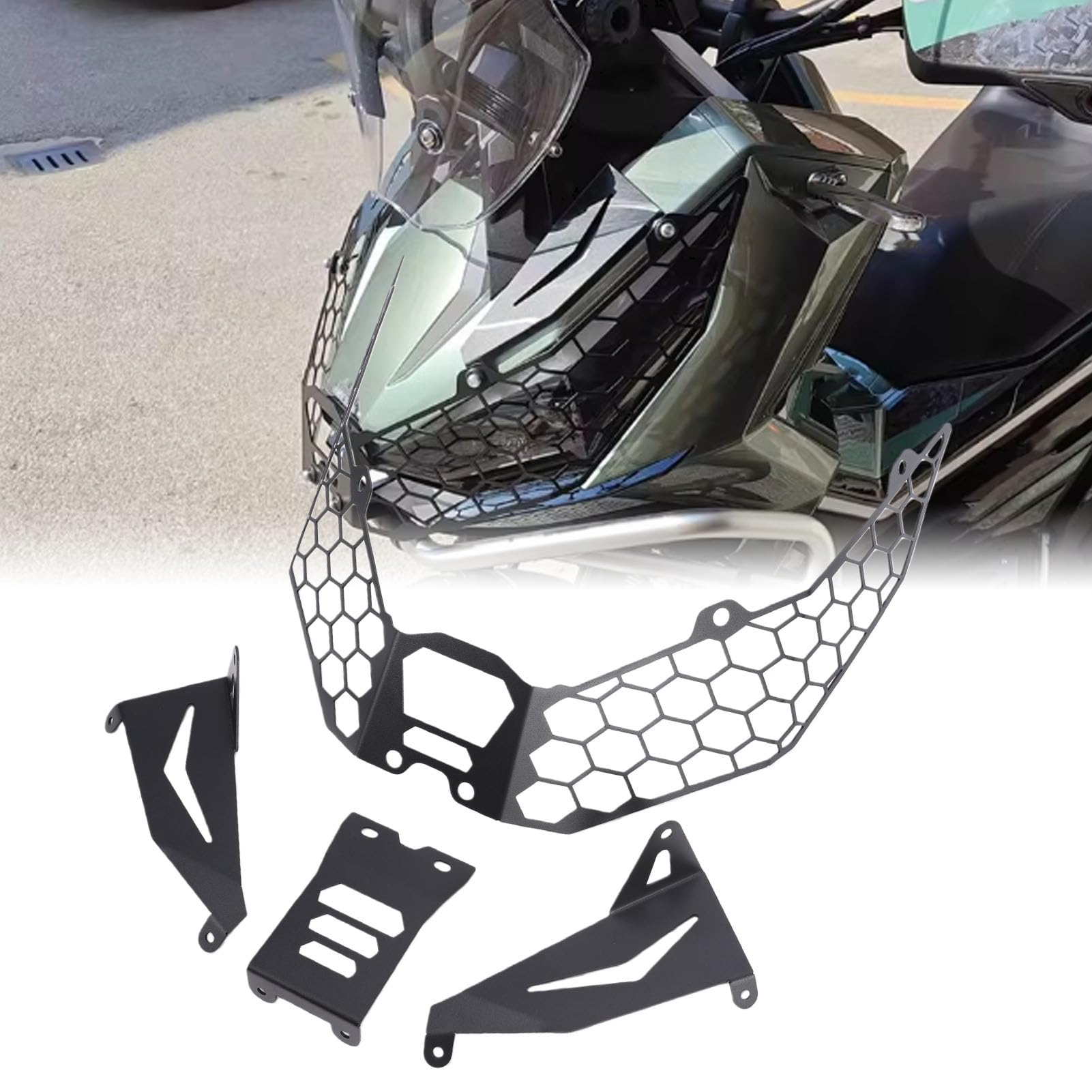 Yctze Osłona Reflektora Motocykla do Zontes 368G Metal