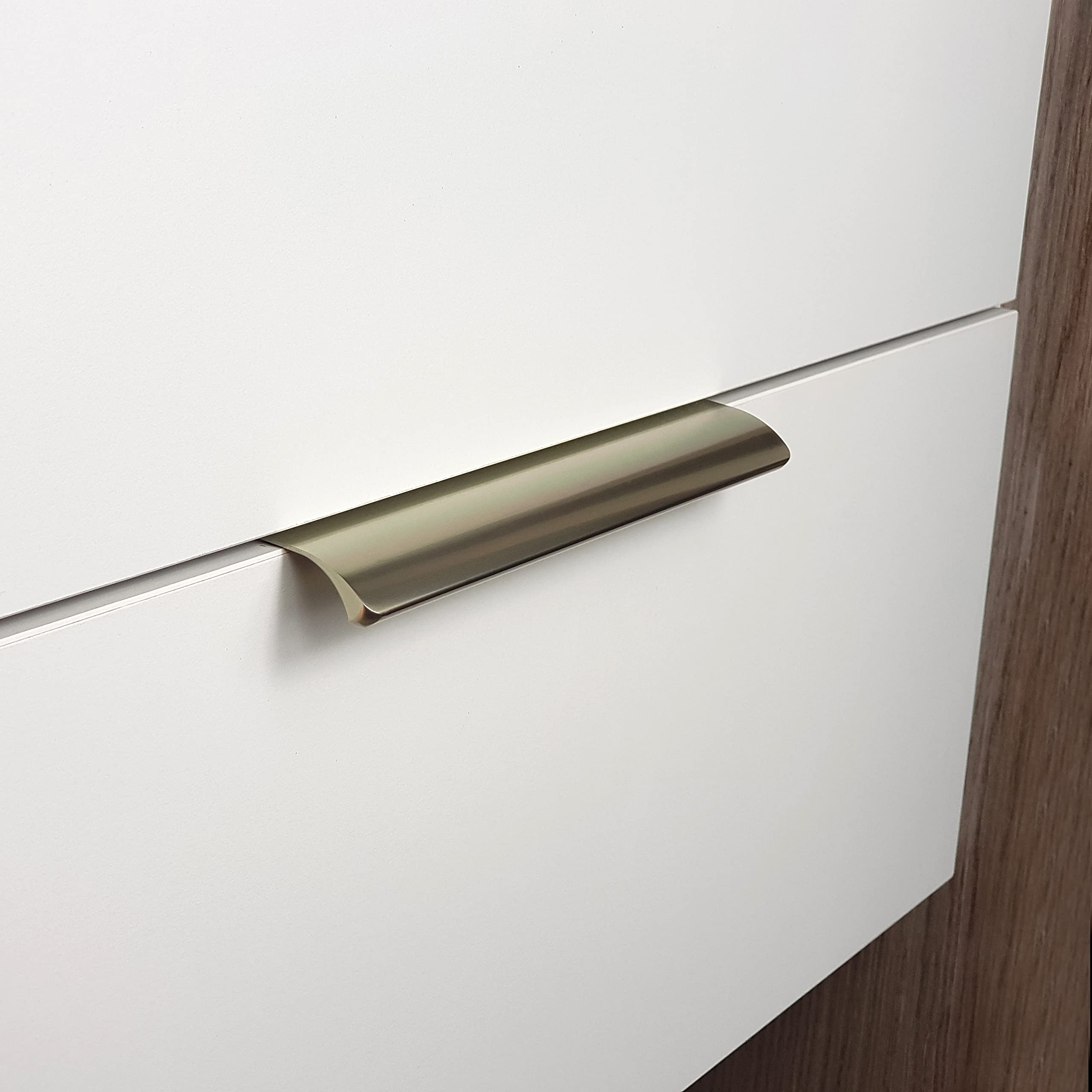 M4TEC Bar Kitchen Cabinet Door Handles Cupboards Drawers Bedroom Furniture Concealed Finger Edge Pull Handle for Wardrobe & Bedroom Cabinet Hardware Chrome. VD3 Series: 96 mm Pack of 10 - Image 3