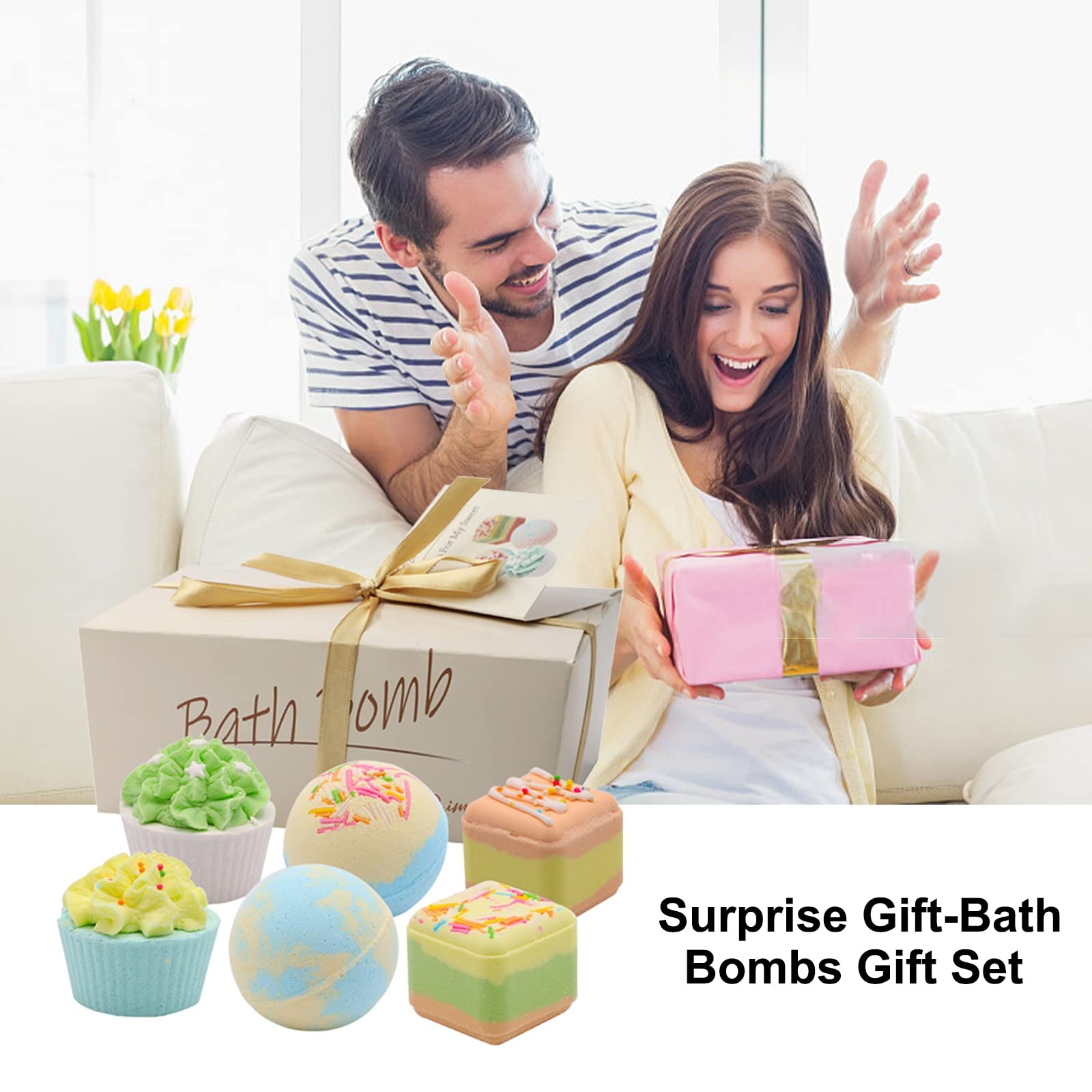 6pcs Bombe da Bagno Bolle biologiche a Sfera di Sale da Bagno Naturale for Regali di Natale rilassanti da Bagno Bombe da Bagno