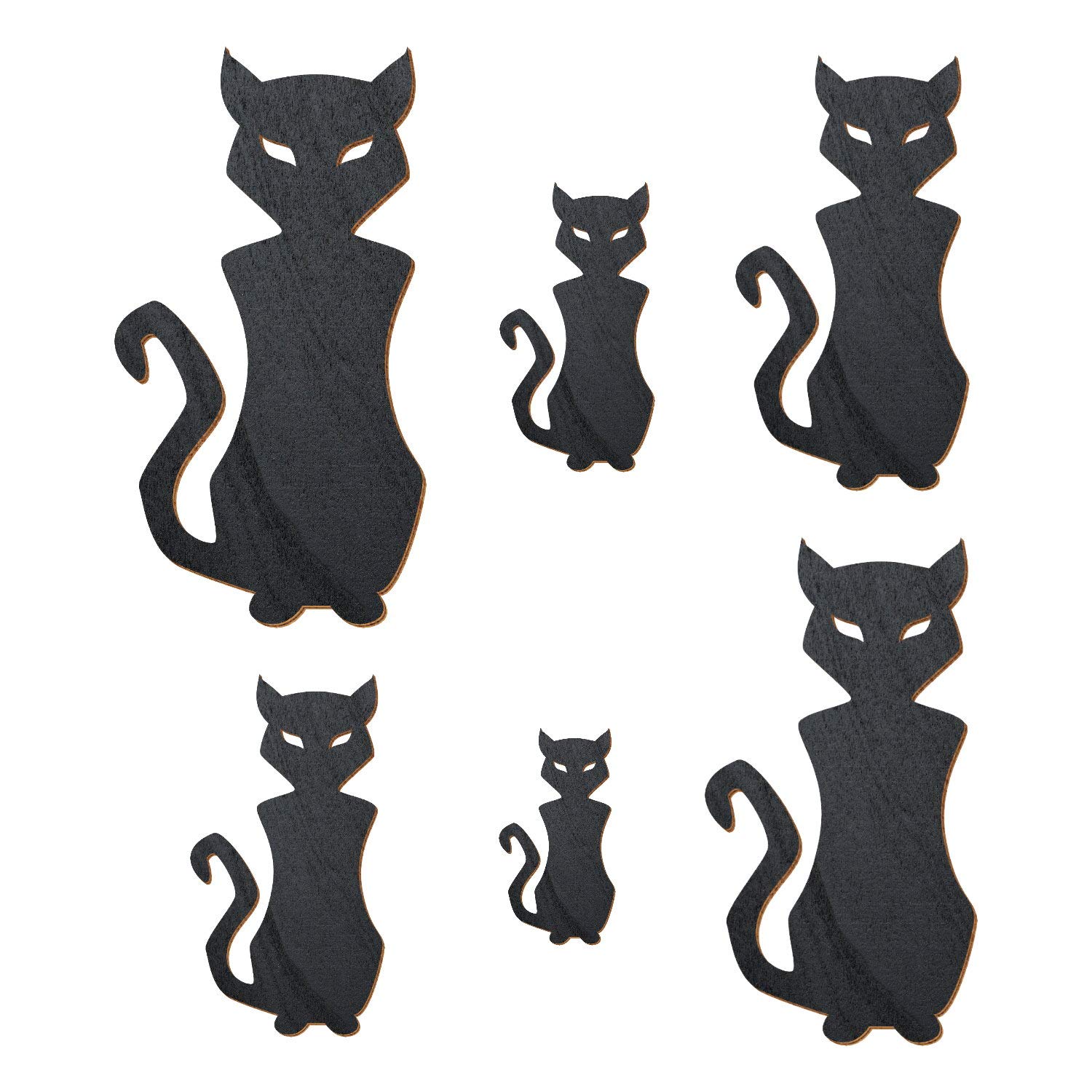Figura decorativa de gato de madera negra para Halloween, tamaño a elegir, tamaño: 48 cm, paquete con 50 unidades
