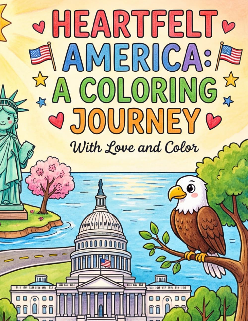 Heartfelt America: A Coloring Journey