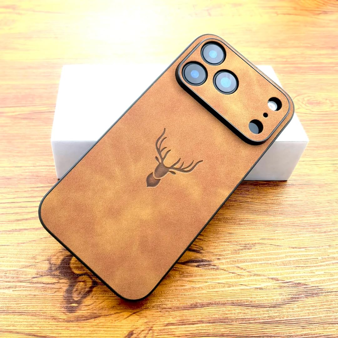 Étui en cuir iPhone 17 Pro Max marron clair idéal pour vos voyages et déplacements