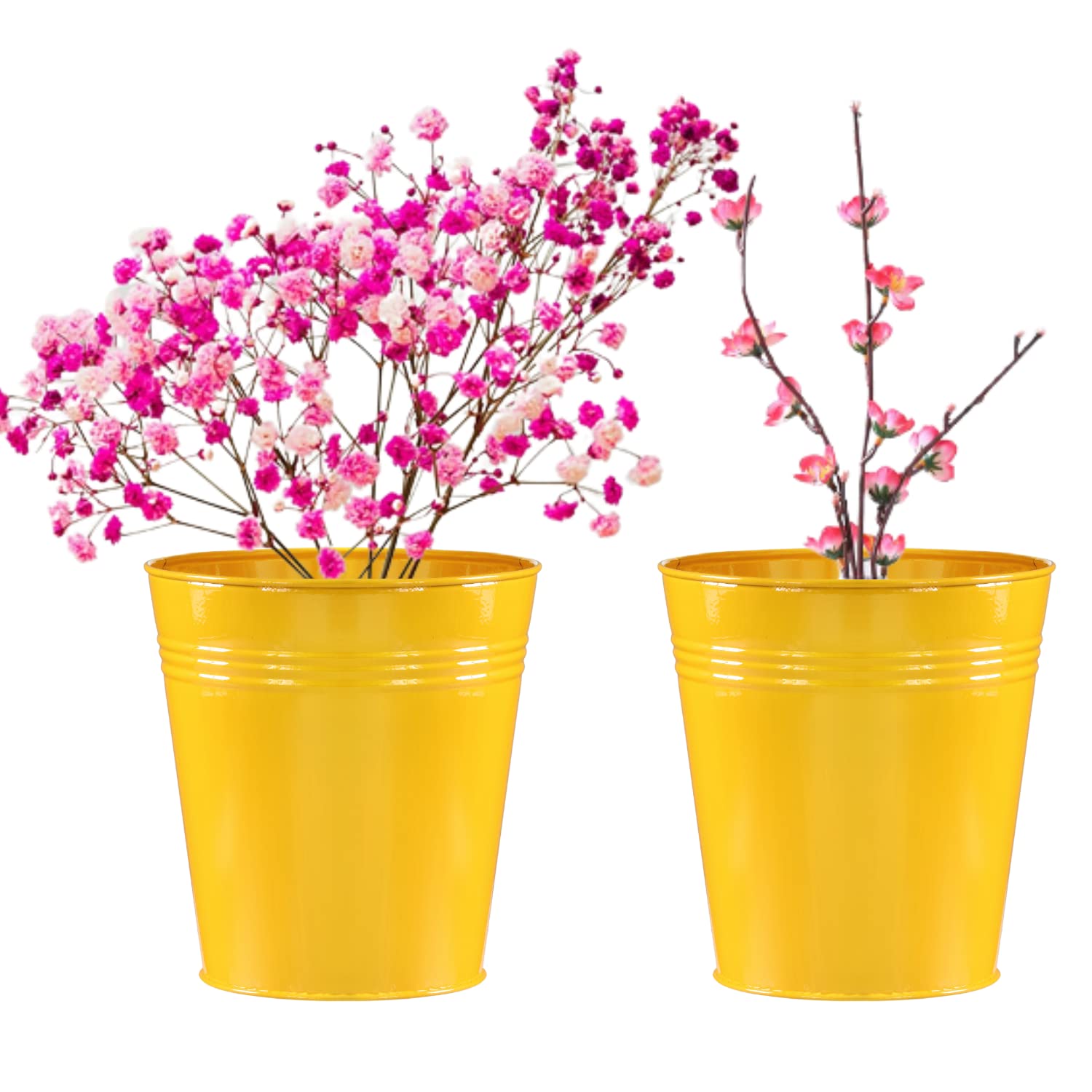 United Crafts Metal Plant Pots for Indoor and Outdoor Plants Set of 2