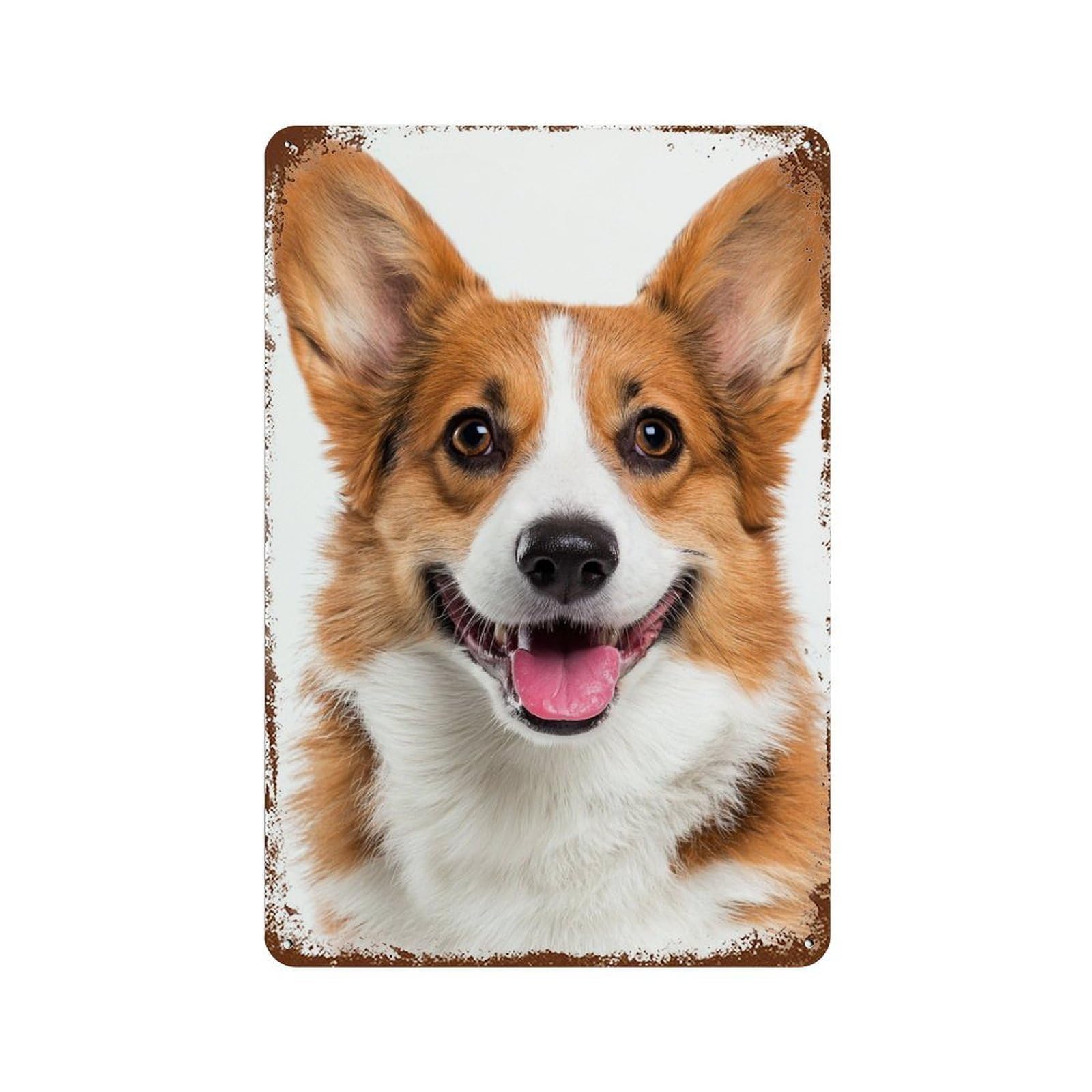 Corgi Dog Breed Information Rustic Tin Plaque 11.8"x7.9", Vintage Wall Decor for Garage, Pub Or Kitchen