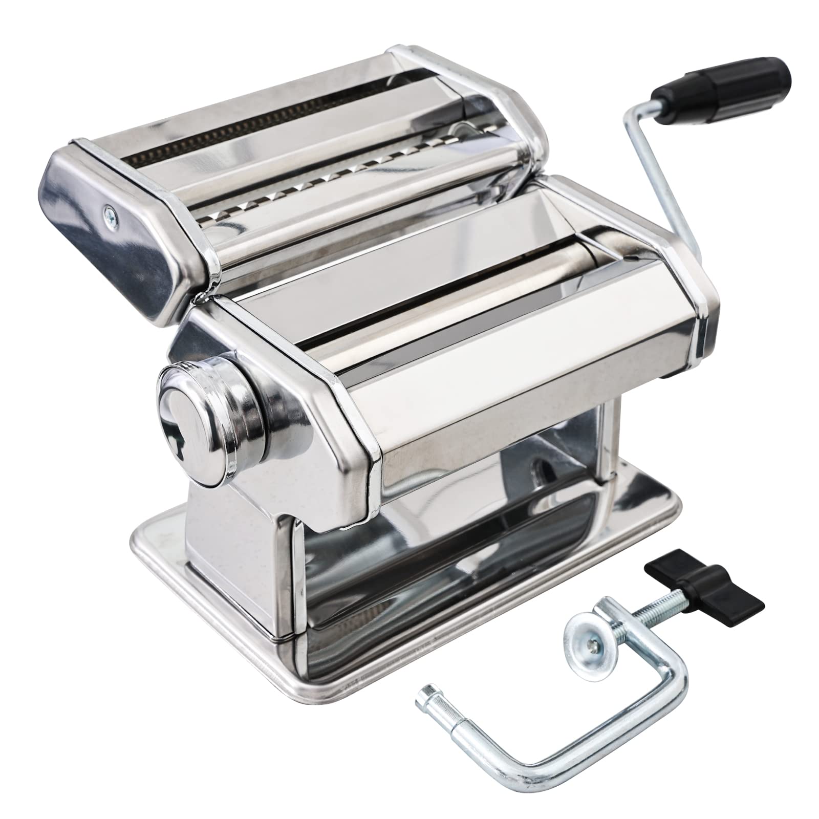 Pasta Maker Machine, Roller Pasta Maker, 7 Adjustable Thickness Settings Manual Noodles Maker with R
