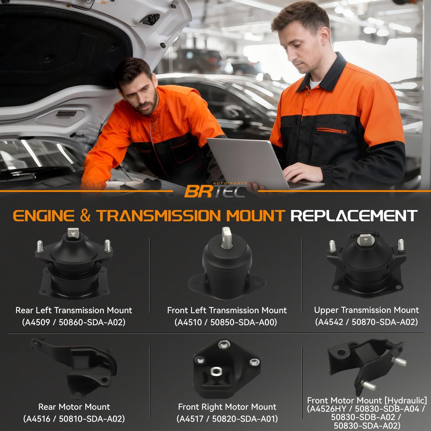 Engine Motor Mount Set for Honda Accord 2.4L 2003-2007 OE# A4509 A4510 A4516 A4517 A4526HY A4542