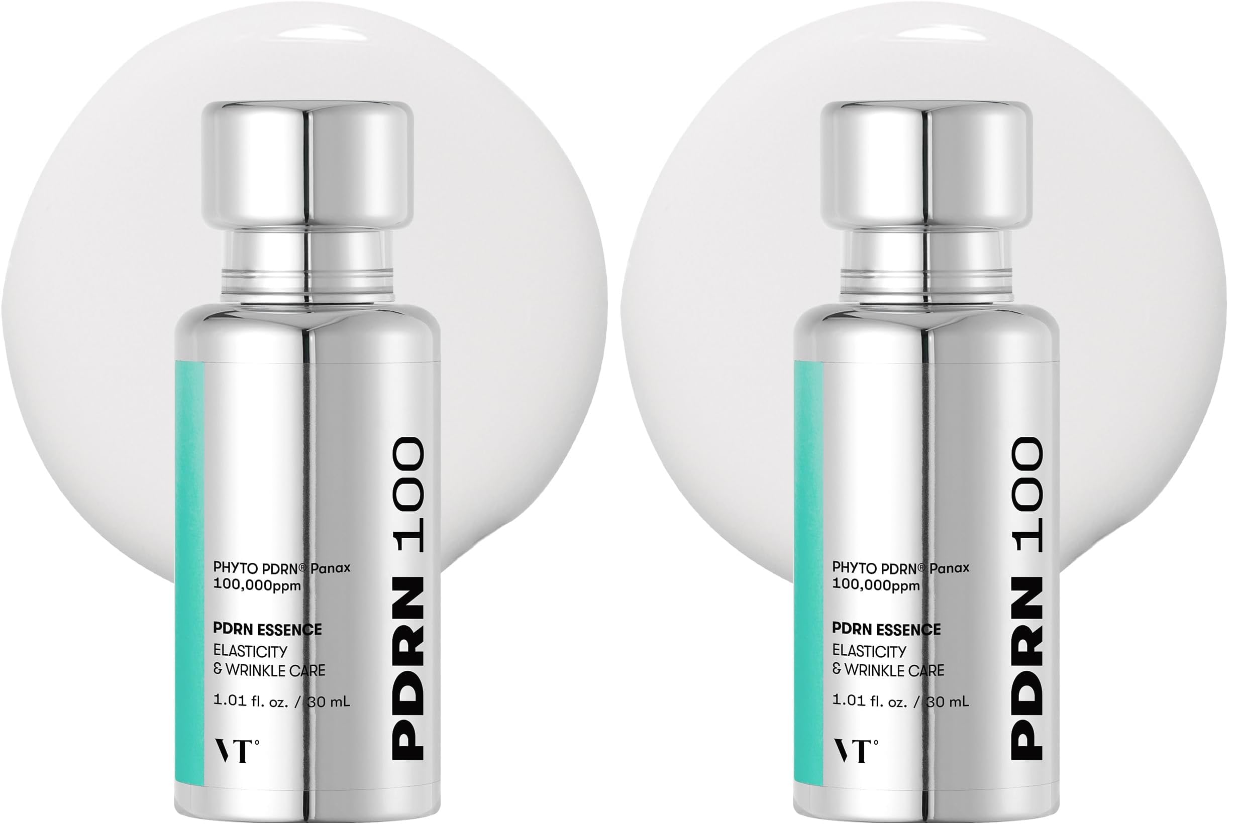 VT COSMETICS PDRN 100 Essence 30ml, Siero Viso Illuminante (Confezione da 2)