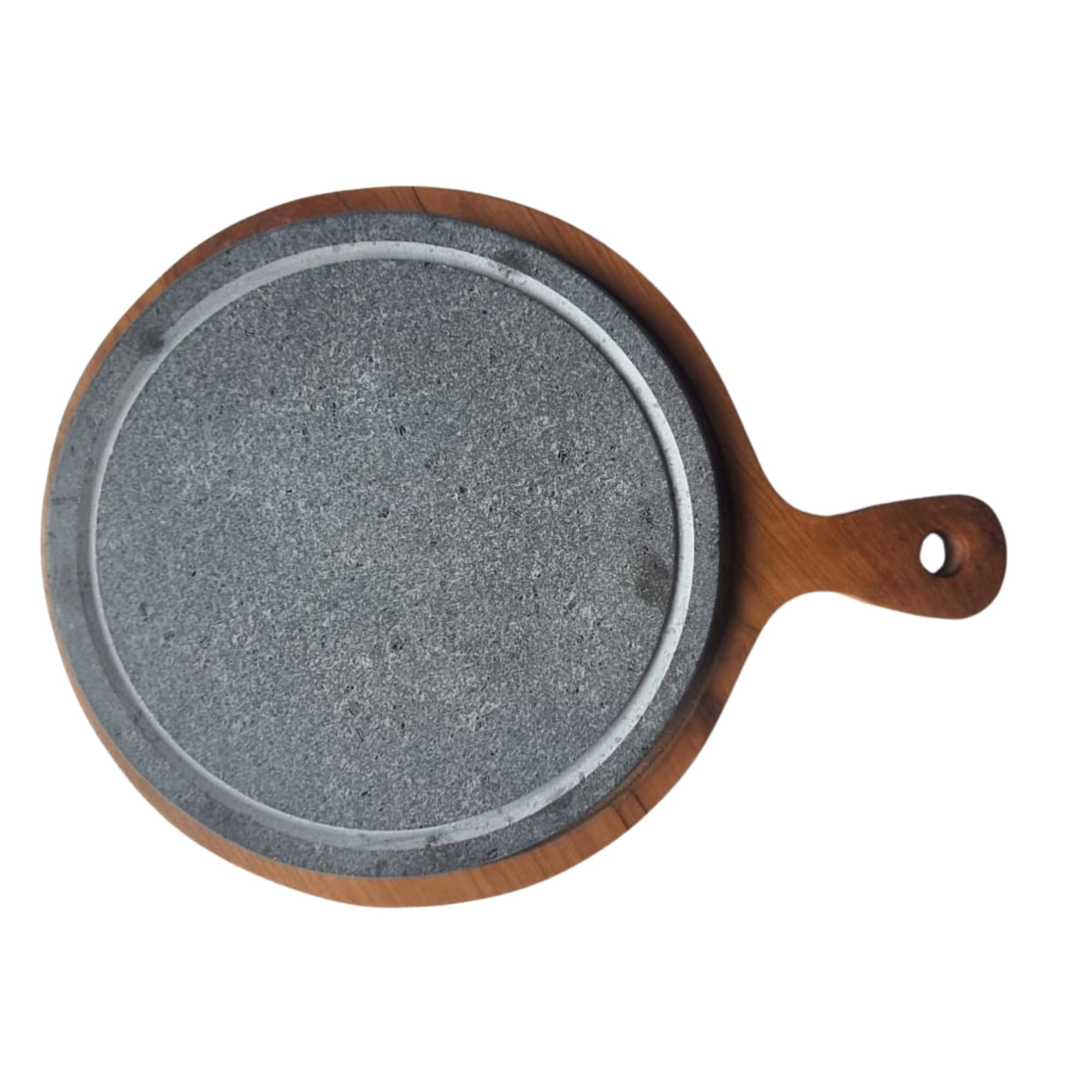 Plancha de Piedra Volcánica Natural con Canaleta 30×40 cm – Para Carne, Pescado y Verduras – Efecto Piedra Caliente – Uso en Horno y Barbacoa – Hecha a Mano en Italia | Kalu Creations