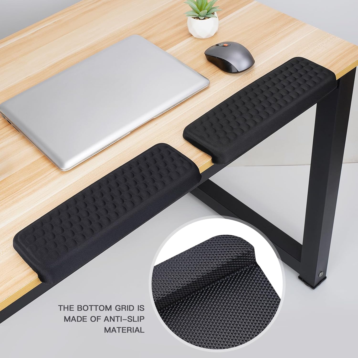 L-Shaped Arm Rest for Desk, Forearm & Wrist Support Desk Wrist Rest Elbow, Non-Slip Memory Foam Padding, 2Pcs Ergonomic Design Keyboard Wrist Rest for Comfortable Typing and Pain Relief