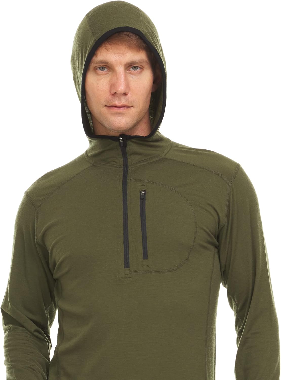 Mens Micro Weight Woolverino ¼ Zip Sun Hoodie - 84% Merino Wool, 12% Nylon, 4% Spandex - Image 5