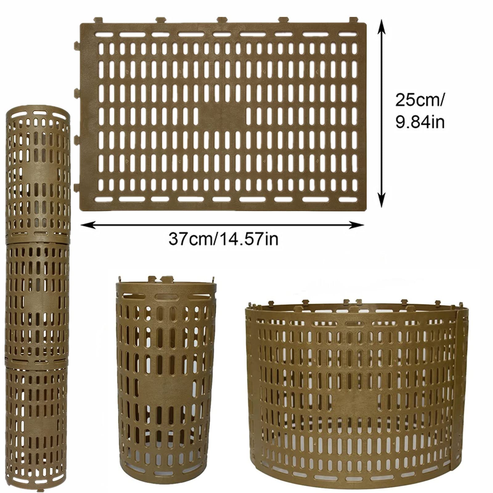 CuisinSmart Lot De 10 Protections Écorce Arbre Réglables - Maille Marron Pour Jeunes Plants, Semis & Arbres - Anti-Rongeurs & Tondeuse