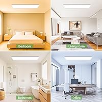 Vista 8 de zemty Luz LED de panel plano con control remoto de 22.8 x 7.8 pulgadas, 32 W, 3500 lúmenes, 3000 K-6500 K, temperatura de color ajustable, lámpara