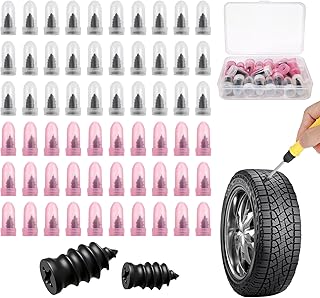 60PCS Tire Repair Rubber Nail, 2 Sizes Vacuum Tire Plug Screws, Car Quick Fix Tire Plug Kits, Self Service Tire Repair Tools for Car, Motorcycle, Truck, Tractor Puncture, with Box Packaged