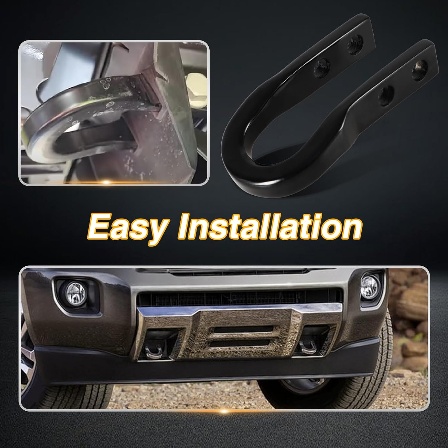 2PCS Black Recovery Hooks Tow Hooks Accessories Compatible with Chevrolet GMC Replace#: 23253074 84052991