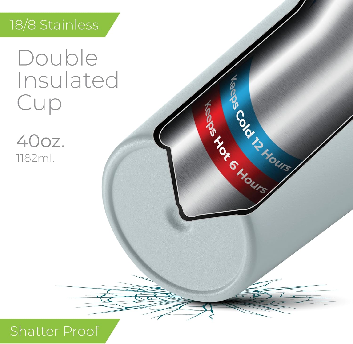 SIPX™ 40 oz Insulated Tumbler with Handle & Straw – Vacuum Insulated Stainless Steel, Leakproof, Cupholder Friendly – Perfect for Iced Coffee, Water & Travel – Blue - Image 3