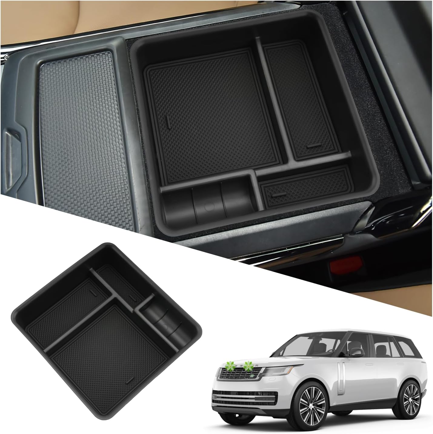 2025 Range Rover Center Console Organizer for Land Rover Range Rover Accessories Middle Console Organizer Compatible with 2023 2024 2025 Land Rover Range Rover Sport/Evoque(Without Refrigerator)