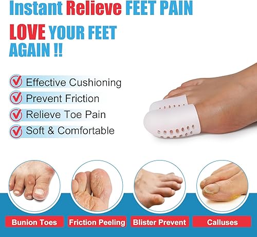 Miniatura 2 de Gorras de gel para dedos (4 piezas grandes + 16 piezas medianas), protectores de dedos transpirables de silicona con extracto de aloe vera, para