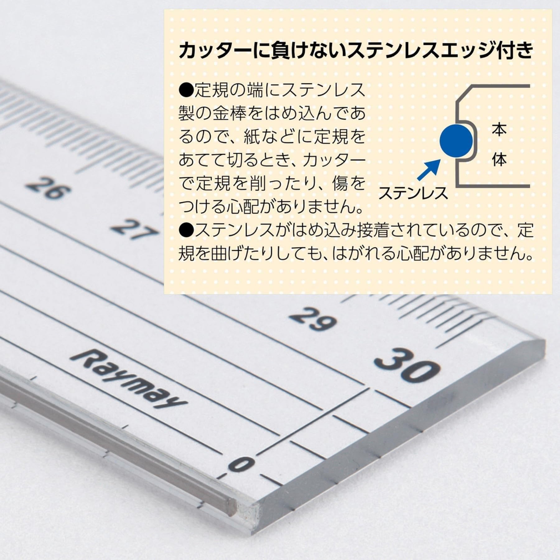 レイメイ藤井 定規 カッティング定規 30cm ACJ2005