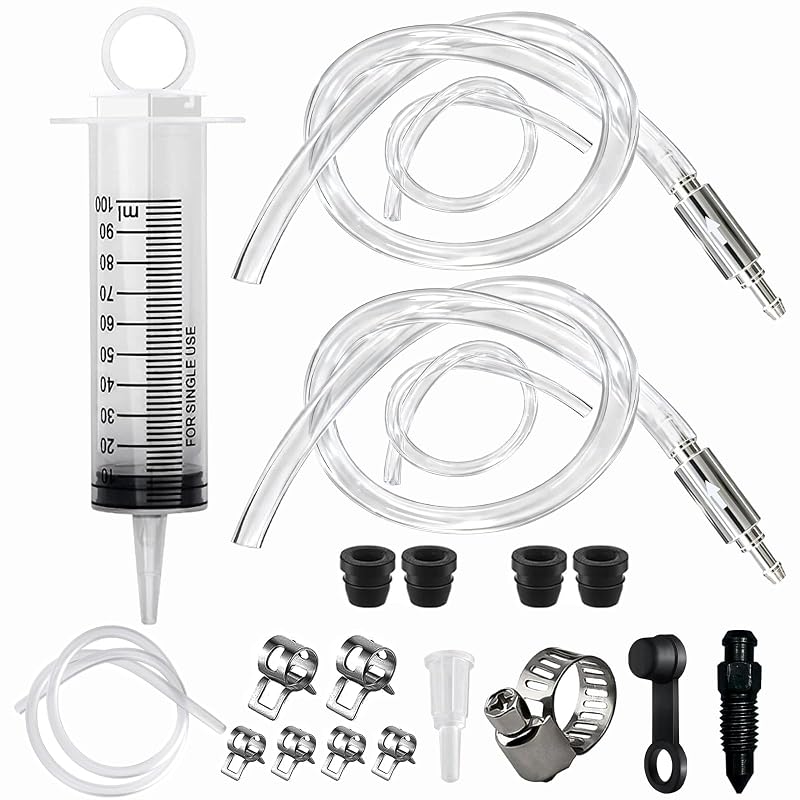 Kit de Sangria de Freios DJQJLF com Válvula Unidirecional em Aço Inoxidável e Seringa de 100 mL LJW001 – 22 Peças