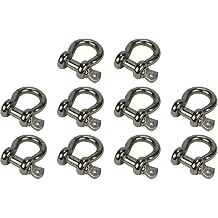 TEMCo Industrial Anchor Shackle D Clevis Bow Ring 316 Stainless Steel for Sailboat Rigging