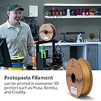 Vista 6 de Protopasta Filamento para Impresora 3D Filamento PLA 1.75mm Oro Polvo de Brillo HT PLA Carrete de 500g