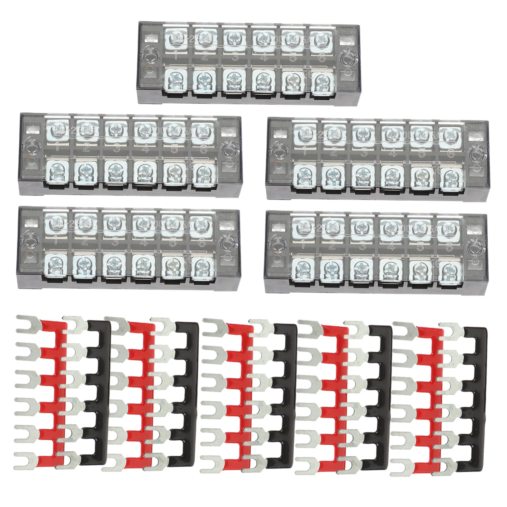 TOPBATHY 2 Set Morsettiera Elettrica Set con Collegamento Doppia File per Distribuzione Alimentazione Terminal Block Robusto e Conduttivo per Trailer e Impianti Marini
