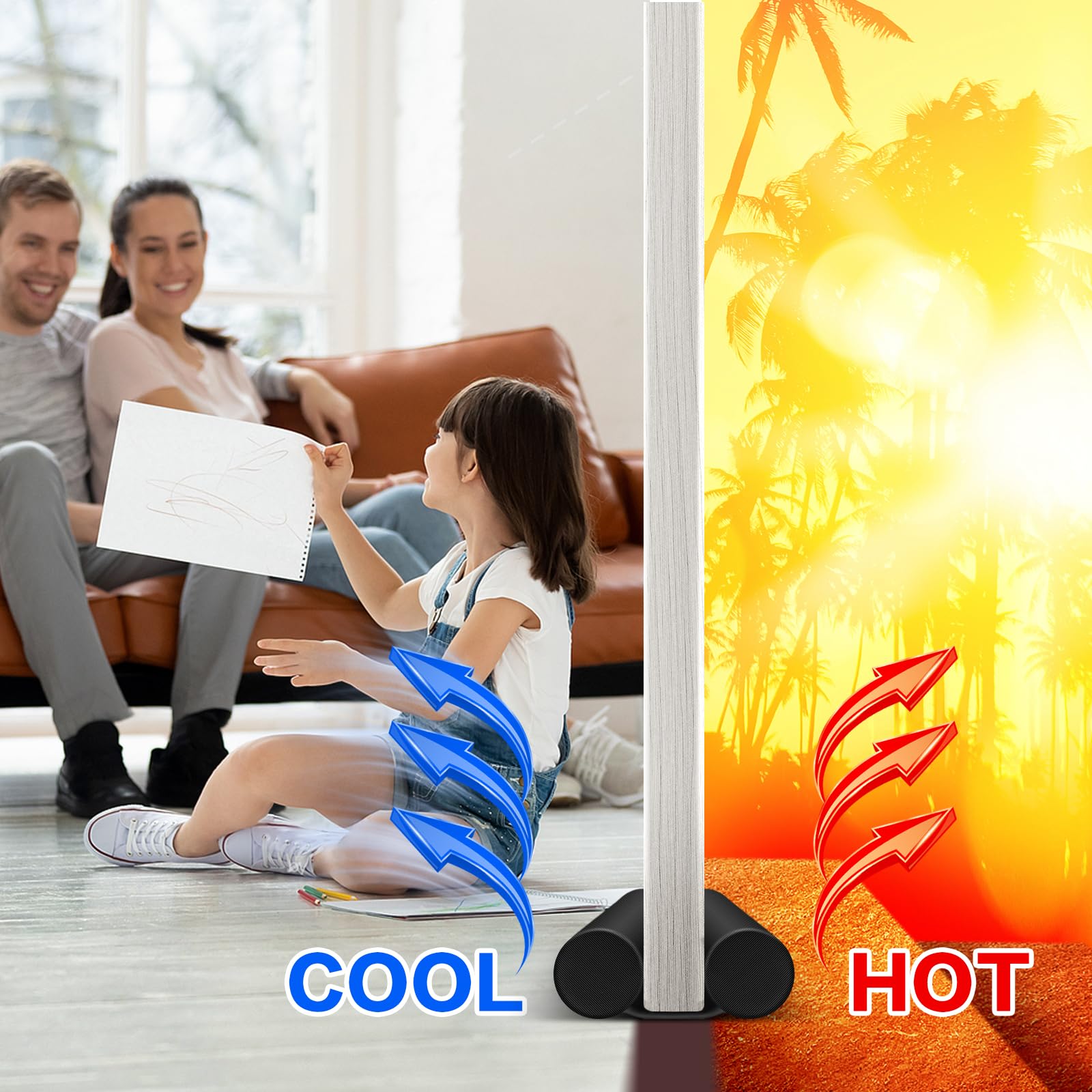 MAXTID Large Door Draft Stopper for Bottom of Doors 36” Under Door Sweep Noise Blocker Black Gap Stoppers Adjustable Doors Seal Sweep Guard Draft, Window Breeze Stoppers, Home Essentials Gadgets: 38"(Up to 1.7" Gaps) Black