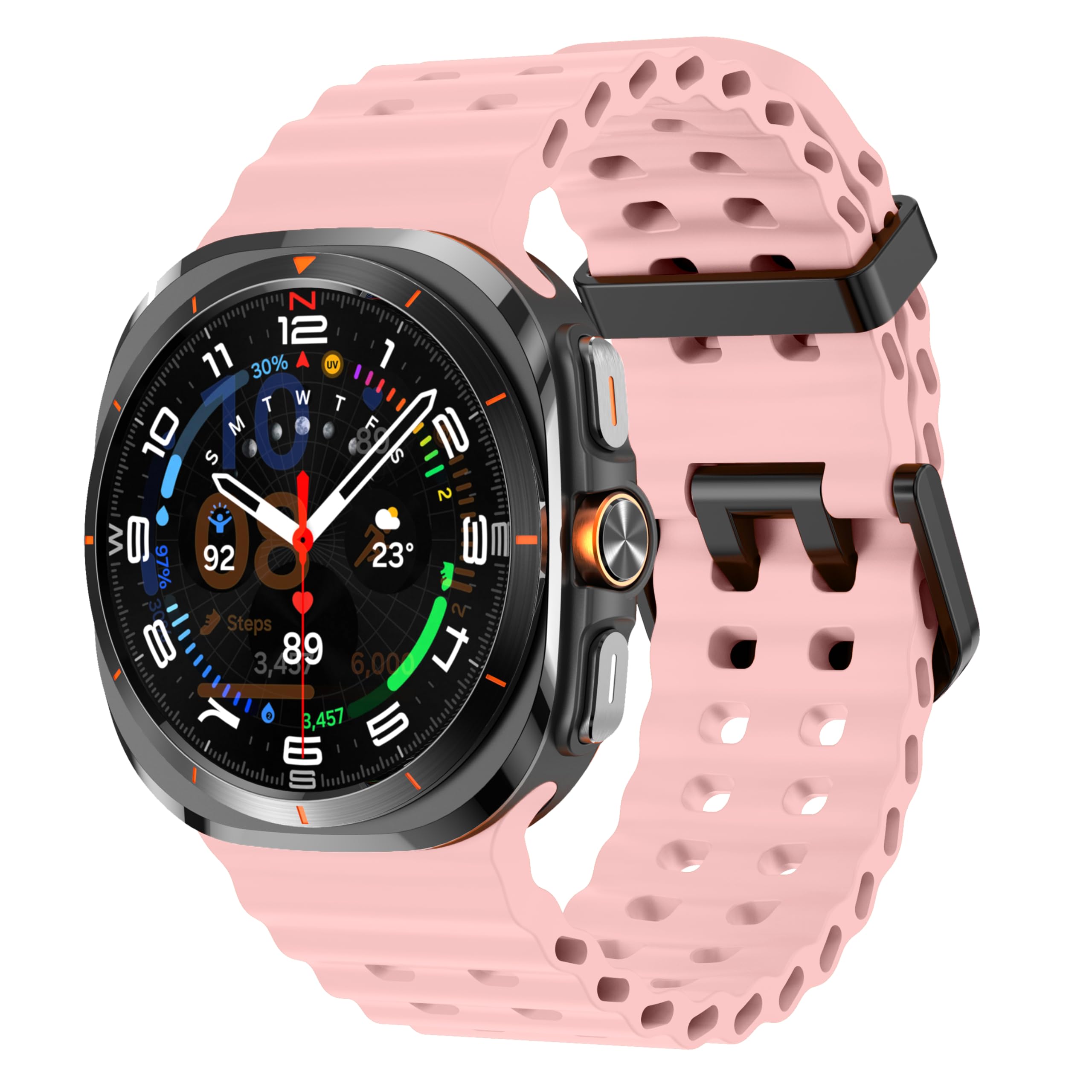 Sodhad Silicone Band Compatible with Samsung Galaxy Watch Ultra 47mm (2024/2025), Breathable Silicone Band for Galaxy Watch 7 6 5 4 44mm 40mm / 6