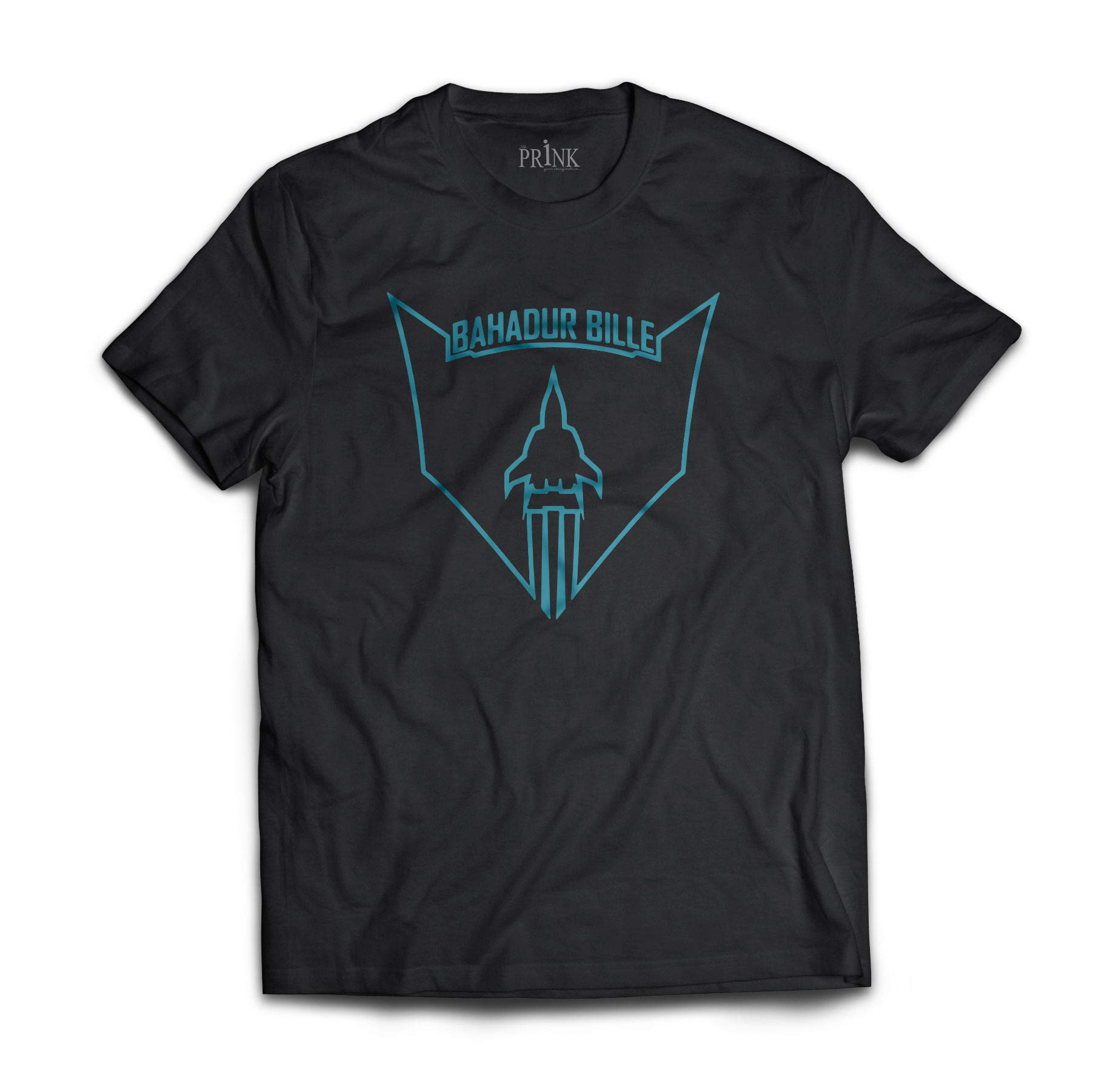 PrinkBahadur Bille Black Printed T-Shirts | Men's Regular Fit T-Shirt | Men's Cotton T-Shirt |