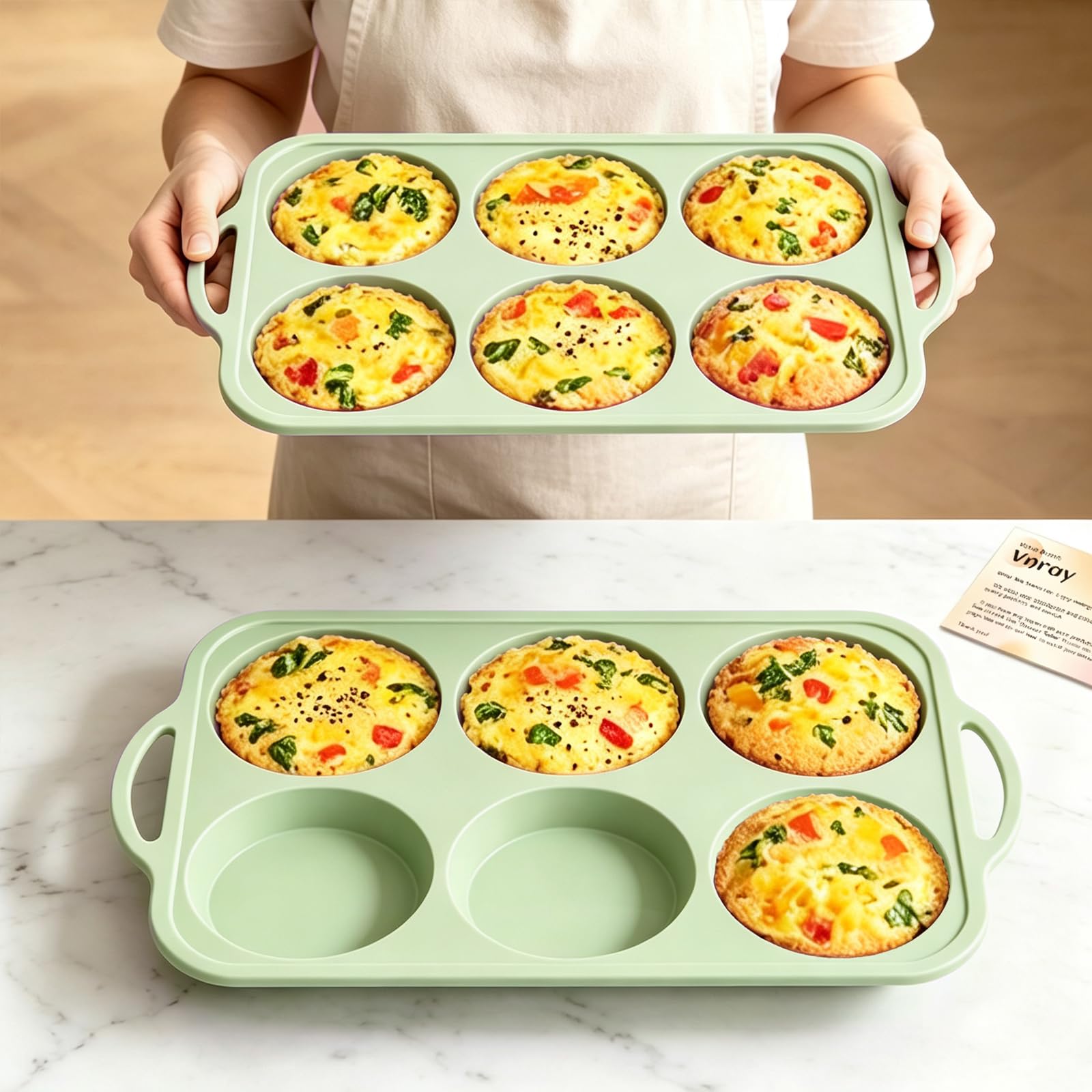 Jumbo Silicone Muffin Top Pan - Non Stick & Easy Clean -12