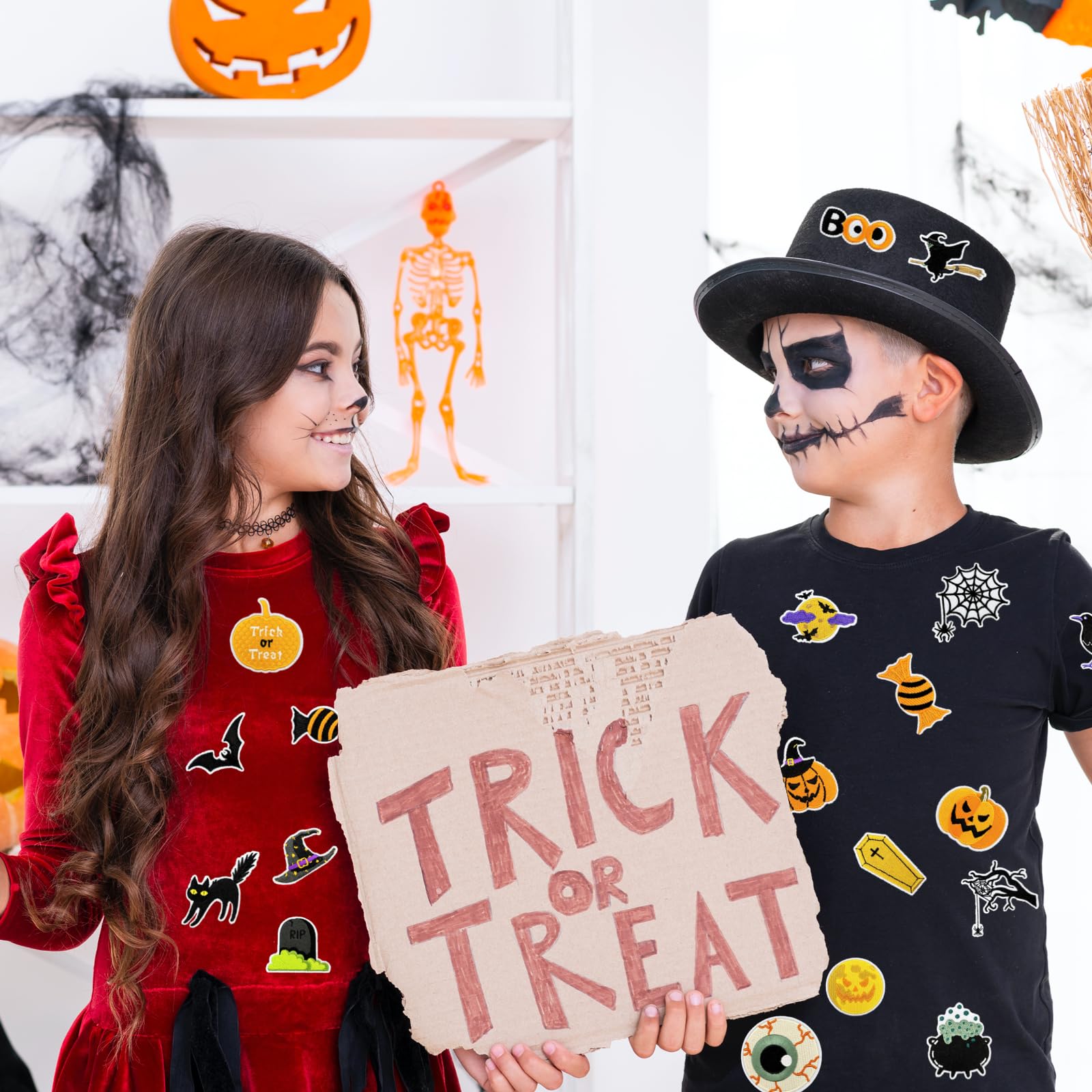 Thermocollants DIY Halloween - Lot De 3, Motifs Colorés - Pour Customiser Vêtements, Déguisements, Accessoires - 2