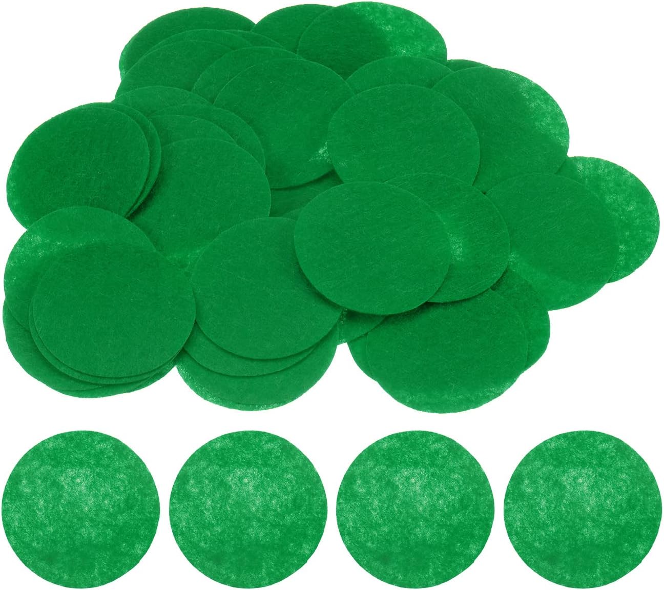 HARFINGTON 100pcs Round Felt Circles, 50mm 2" Pre Cut Felt Craft Pads Non-Woven Mini Felt Fabric Circles for DIY Sewing Handcraft Cut Projects Craft Finishing, Green Green 50mm