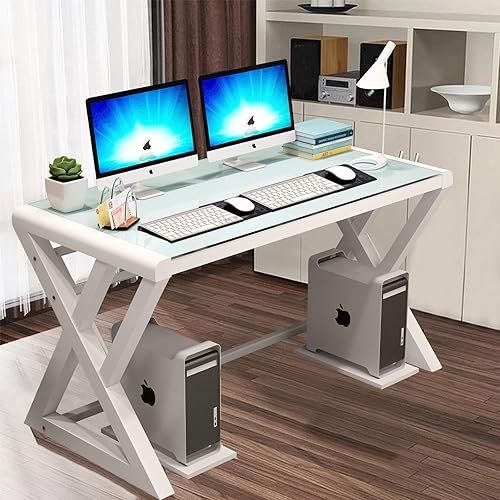 Marco de metal superior de cristal para computadora 551 pulgadas escritorios y estaciones de trabajo escritorio de oficina en casa escritorio
